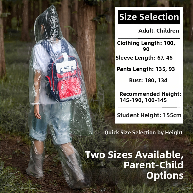 Jednokratni set kišobrana za djecu (stil Card Raincoat, PE tkanina, standardna debljina, 1 osoba)