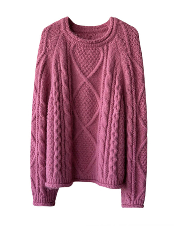 Πουλόβερ πολυεστέρα, χοντρό πλέξιμο, μονόχρωμο, χαλαρή γραμμή, στρογγυλός λαιμός, μακριά μανίκια