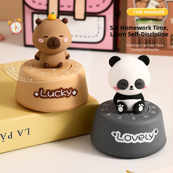 Διακοσμητικό χρονόμετρο γραφείου με καπιμπάρα — Rainbow Class, ABS εξάρτημα, ημι-χειροκίνητος σχεδιασμός, γλυκό κατοικίδιο για τη διαχείριση του χρόνου