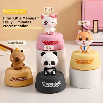 Διακοσμητικό χρονόμετρο γραφείου με καπιμπάρα — Rainbow Class, ABS εξάρτημα, ημι-χειροκίνητος σχεδιασμός, γλυκό κατοικίδιο για τη διαχείριση του χρόνου