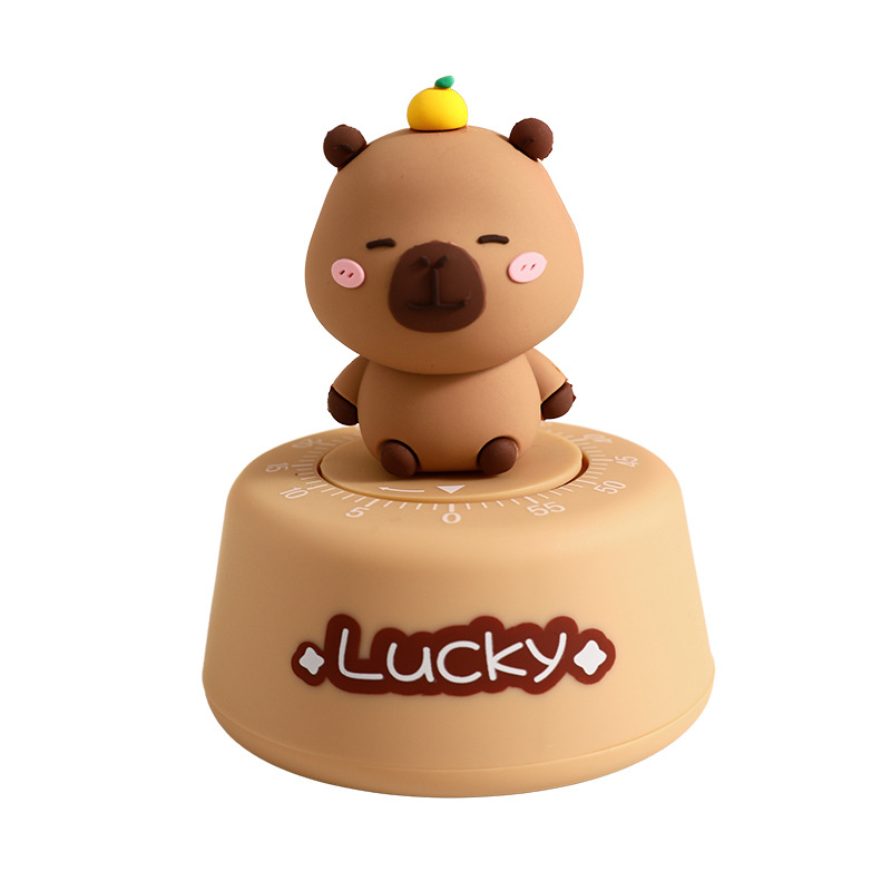 Διακοσμητικό χρονόμετρο γραφείου με καπιμπάρα — Rainbow Class, ABS εξάρτημα, ημι-χειροκίνητος σχεδιασμός, γλυκό κατοικίδιο για τη διαχείριση του χρόνου