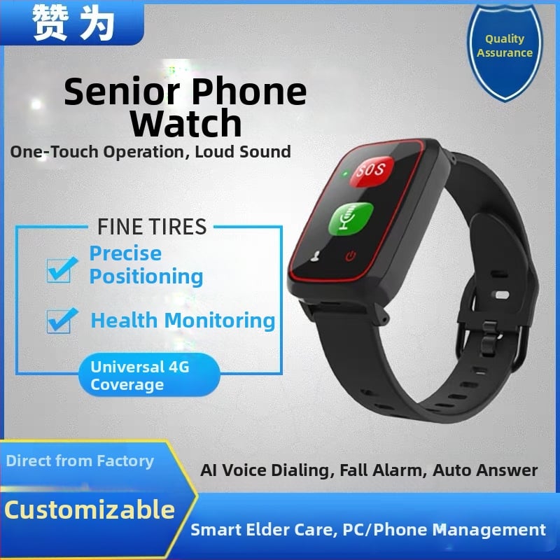 Chytrý náramok pre seniorov so GPS lokalizáciou, monitorovaním srdcového tepu a saturácie kyslíkom v krvi, krokomer, 4G SIM karta