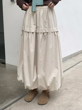 Bud suknja, Korejski stil, Jednobojna, Srednje duljine (pamuk materijal; 30-50% sadržaj glavnog vlakna; Bud suknja)