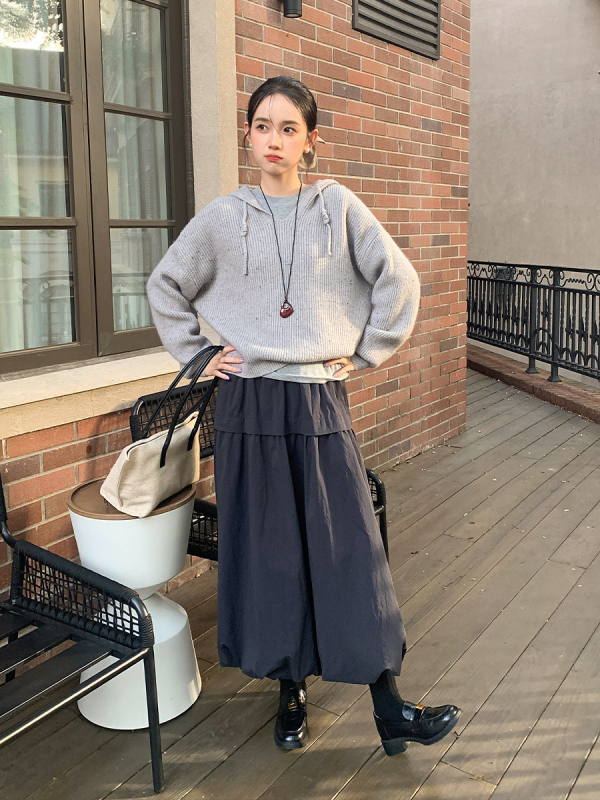 Bud suknja, Korejski stil, Jednobojna, Srednje duljine (pamuk materijal; 30-50% sadržaj glavnog vlakna; Bud suknja)