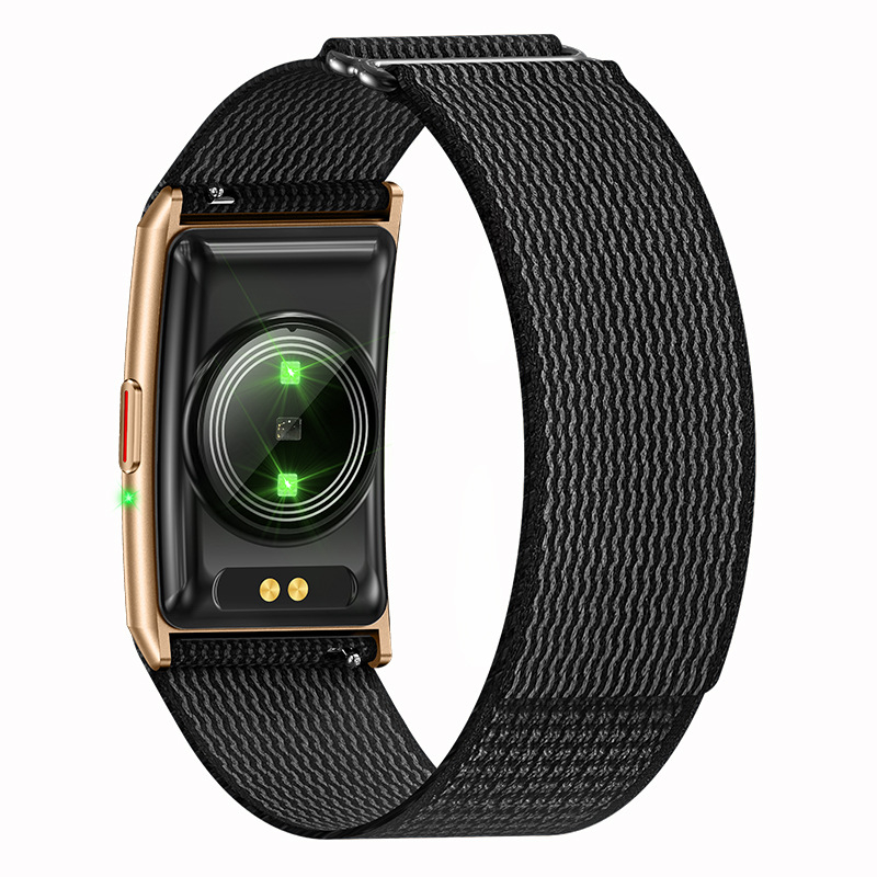 SY07 Bratara Inteligentă fără ecran – monitorizare ritm cardiac, oxigen din sânge, monitorizare somn, numărătoare pași; autonomie baterie până la 7 zile, Bluetooth, încărcare magnetică; curea tricotată, carcasă din fibră de carbon; rezistentă la înot