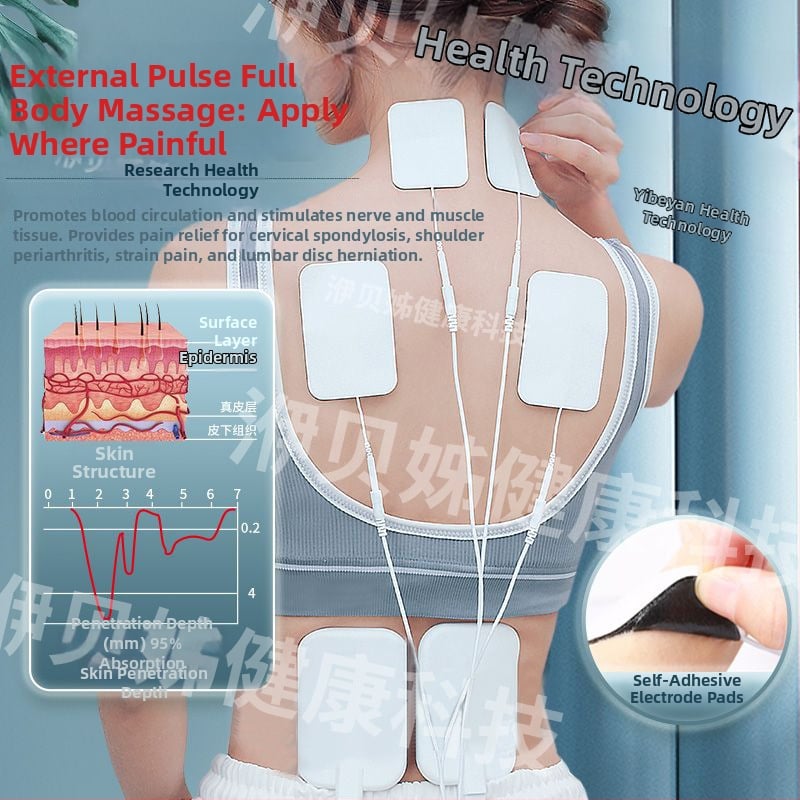Φυσικοθεραπευτικό μασάζ με παλμούς μέσης συχνότητας για αυχένα, μέση, γοφούς, πόδια και ολόκληρο σώμα· επαναφορτιζόμενο με USB, μοντέλο HZKJ-908, βάρος 300 g