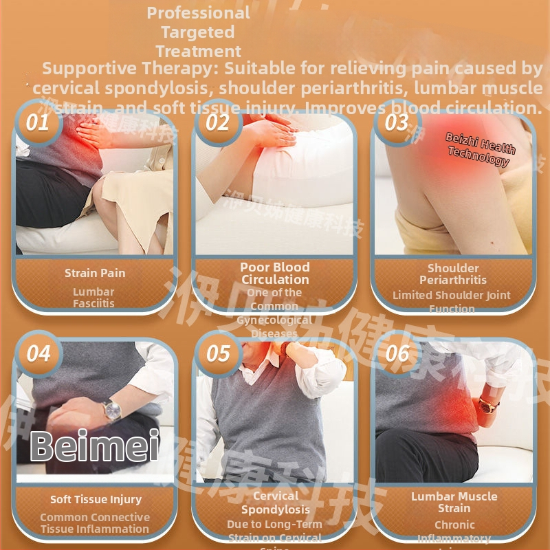 Φυσικοθεραπευτικό μασάζ με παλμούς μέσης συχνότητας για αυχένα, μέση, γοφούς, πόδια και ολόκληρο σώμα· επαναφορτιζόμενο με USB, μοντέλο HZKJ-908, βάρος 300 g