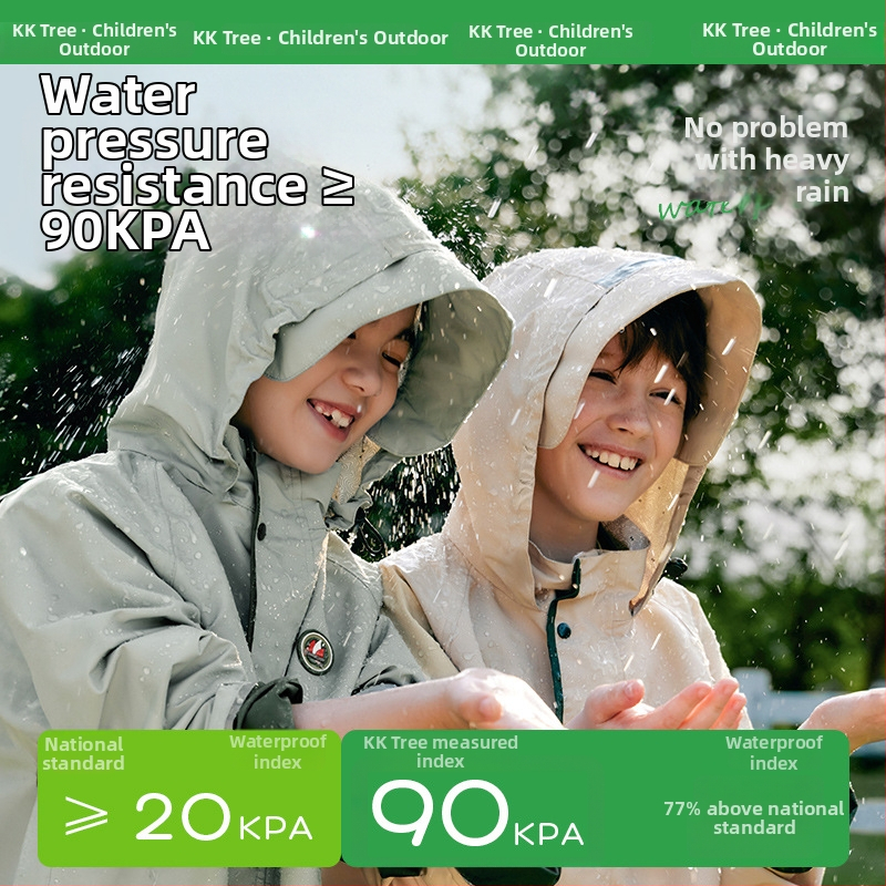 Kocotree Dječji kišni pončo, dugi stil, poliester tkanina, za djecu, za planinarenje