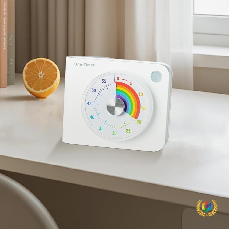 Tiho vizualni tajmer s elektroničkim mehanizmom, ABS kućište, kvadratni dizajn, pokazivač + digitalni prikaz