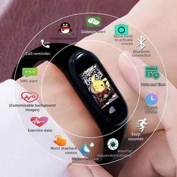 M4 inteligentný náramok s upozornením na počasie, budík, krokomer, Bluetooth, Android kompatibilný, výdrž batérie 7–14 dní