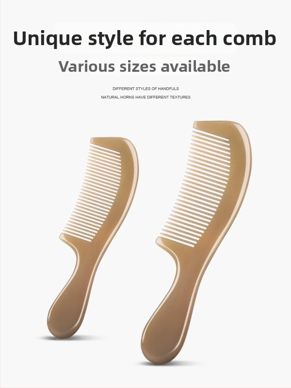 Mu Yi Ke bivaly szarv fésű férfiaknak és nőknek - antistatikus, meridián fejmasszázs, hossz 15–20 cm