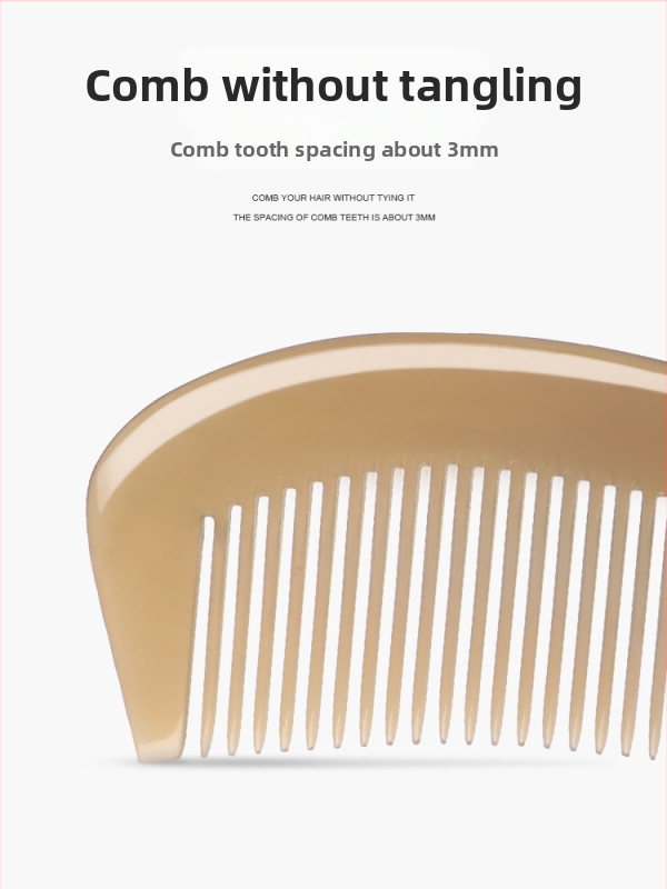 Mu Yi Ke bivaly szarv fésű férfiaknak és nőknek - antistatikus, meridián fejmasszázs, hossz 15–20 cm