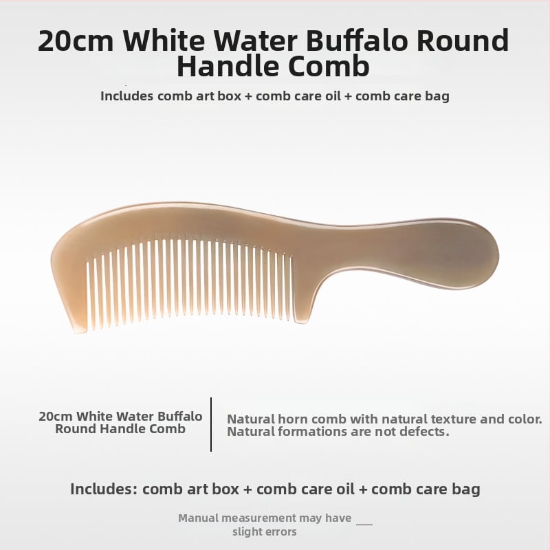 Mu Yi Ke bivaly szarv fésű férfiaknak és nőknek - antistatikus, meridián fejmasszázs, hossz 15–20 cm