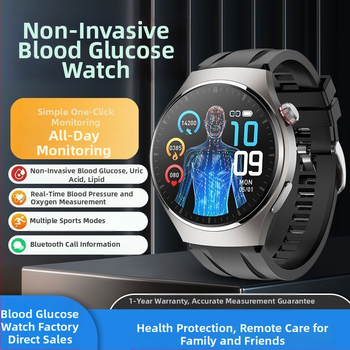 Brățară inteligentă cu monitorizare neinvazivă în timp real a glicemiei, tensiunii arteriale și lipidelor; rezistență la apă 50 m; carcasă din aliaj de aluminiu; curea din silicon; afișaj TFT