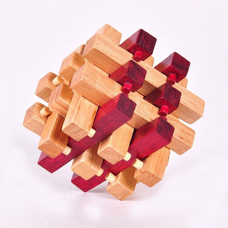 Drveni puzzle-ključ za odrasle: Kongming/Luban Lock, vježbanje uma, prilagodljive uzorke