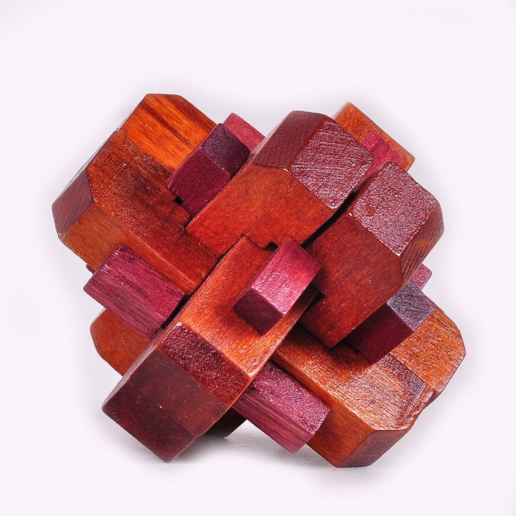 Drveni puzzle-ključ za odrasle: Kongming/Luban Lock, vježbanje uma, prilagodljive uzorke
