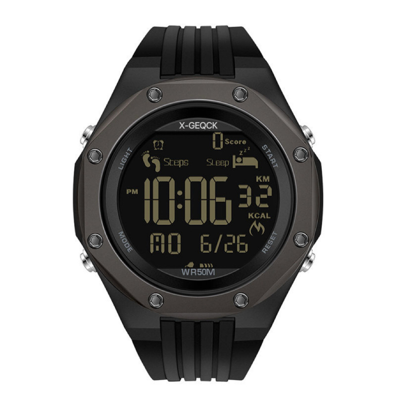 X-Geqck elektronički sat s praćenjem sna, brojanje koraka, štoperica, alarm, vodootporan do 50 m