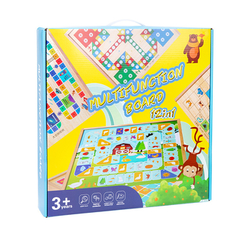 Drvena višestruka društvena igra s Ludo i Gomoku, edukativna igra za razvoj inteligencije, prijenosna kutija za poklon, za djecu 4-6 godina