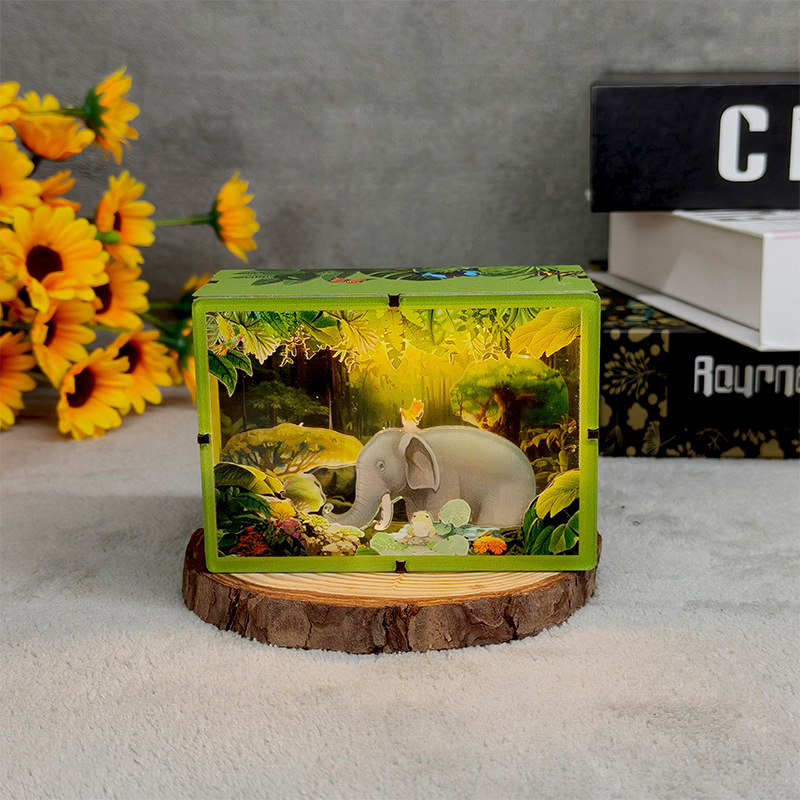 Fa panda témájú zenei doboz éjjeli lámpa – Gravírozás; Lézeres UV nyomtatás; Logó nyomtatás elérhető; Ajándék