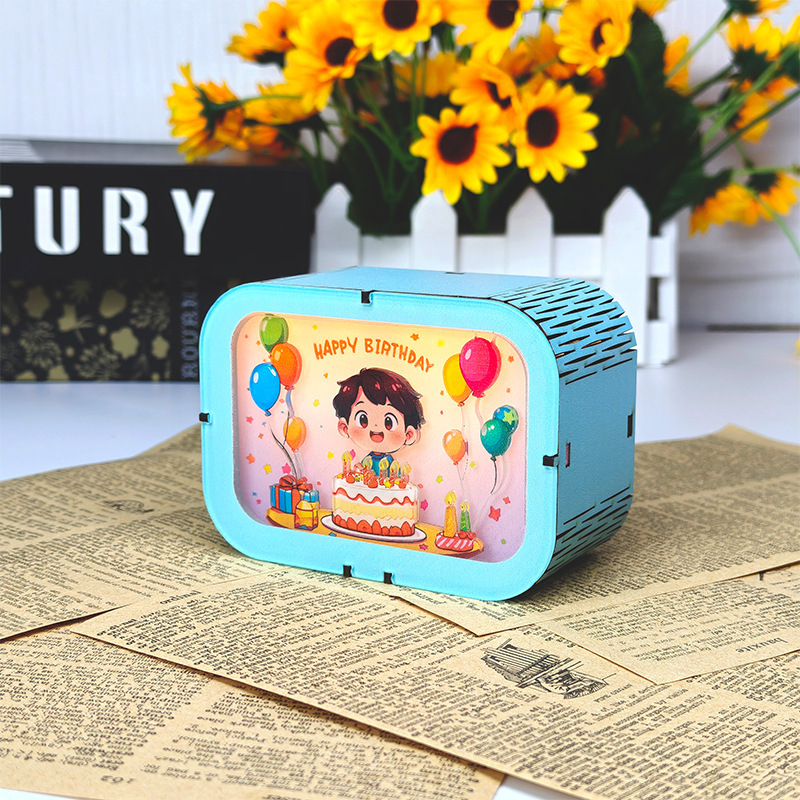 Fa panda témájú zenei doboz éjjeli lámpa – Gravírozás; Lézeres UV nyomtatás; Logó nyomtatás elérhető; Ajándék