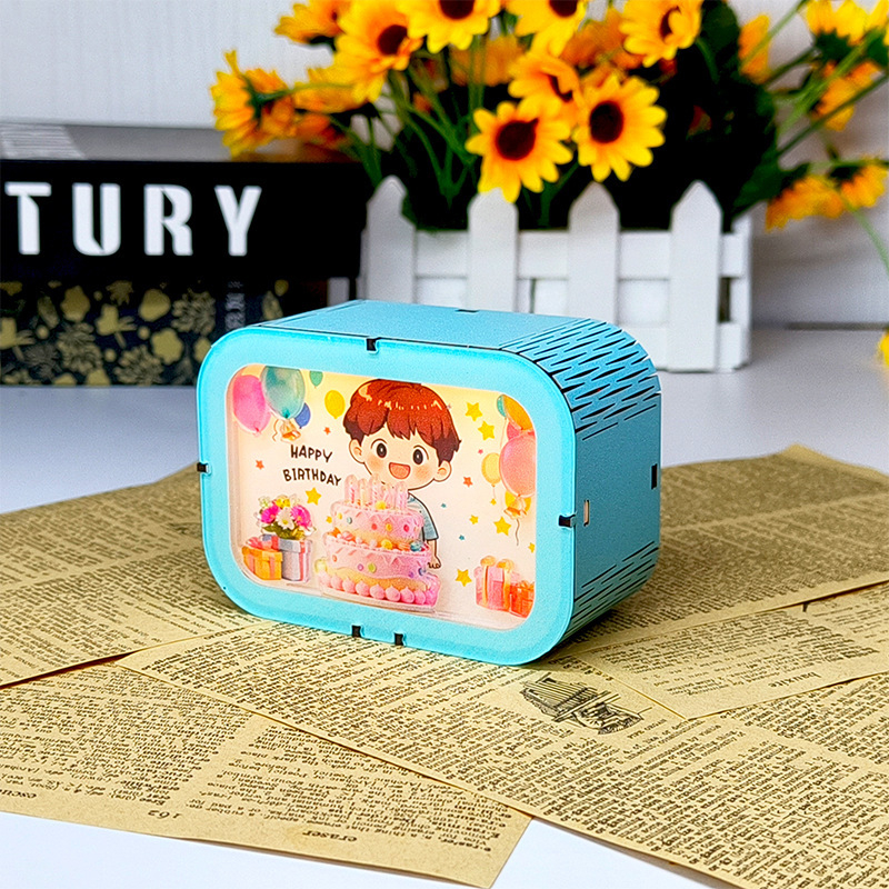 Fa panda témájú zenei doboz éjjeli lámpa – Gravírozás; Lézeres UV nyomtatás; Logó nyomtatás elérhető; Ajándék