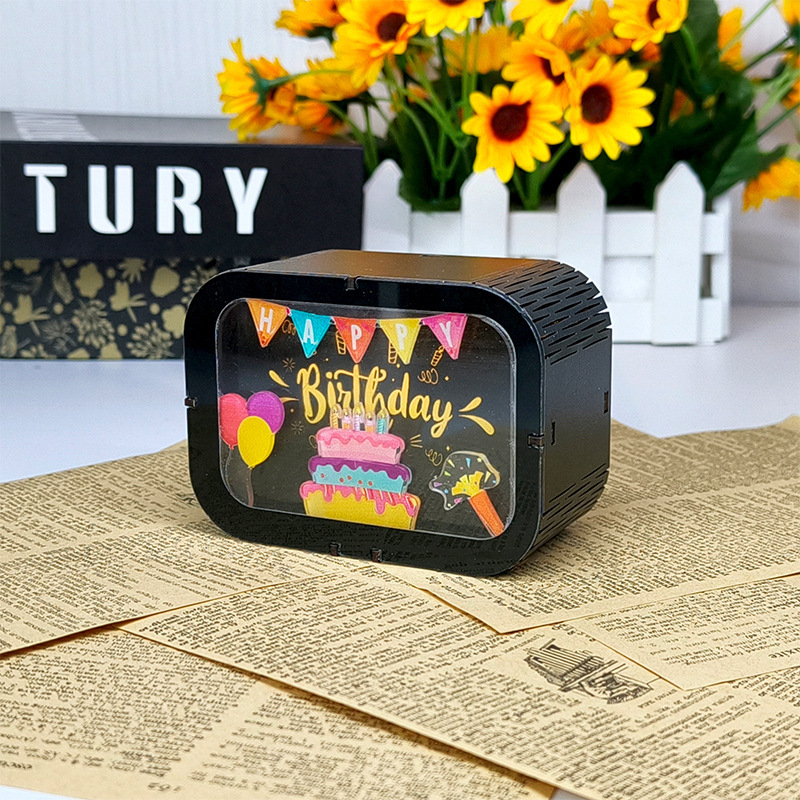 Fa panda témájú zenei doboz éjjeli lámpa – Gravírozás; Lézeres UV nyomtatás; Logó nyomtatás elérhető; Ajándék