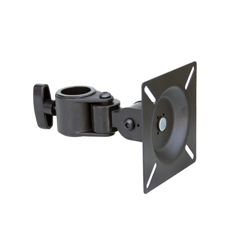 Držiak monitora s jednou hlavou pre obrazovky 12–27 palcov; konštrukcia z ocelového plechu + hliníková zliatina + plast; skrutky v balení