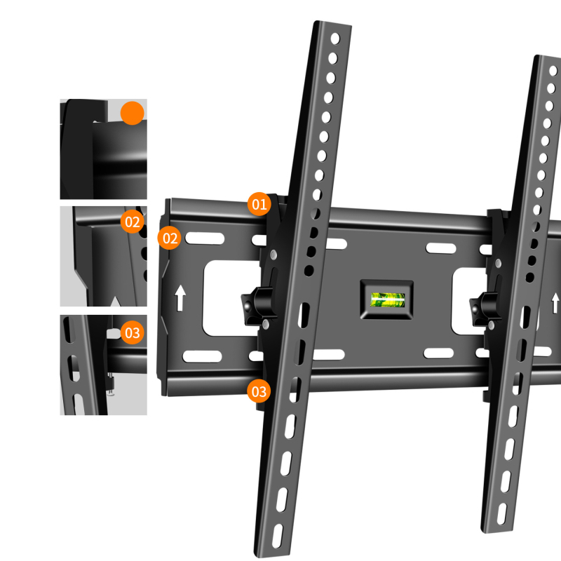 Τοίχου στήριγμα τηλεόρασης με μηχανική ρύθμιση, κατασκευή από χάλυβα, φορέας φορτίου άνω των 15 кг