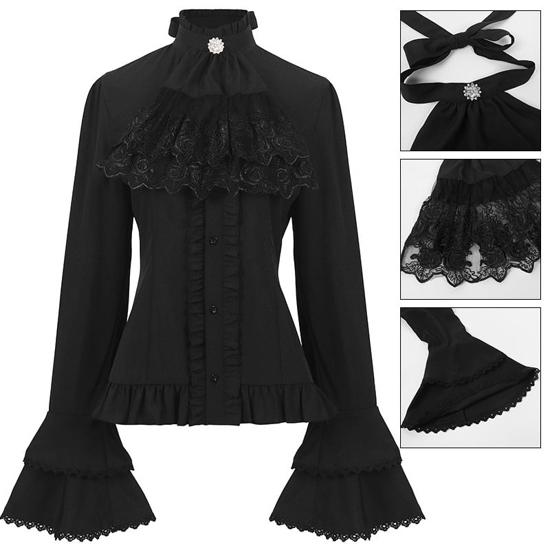 Srednjovjekovna retro cosplay košulja sa stojećim ovratnikom, Jacquard poliester tkanina, unisex za dramu, poliester 80-90% (glavni) i <30% sekundarni poliester, proljeće 2025