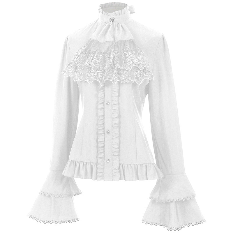 Srednjovjekovna retro cosplay košulja sa stojećim ovratnikom, Jacquard poliester tkanina, unisex za dramu, poliester 80-90% (glavni) i <30% sekundarni poliester, proljeće 2025