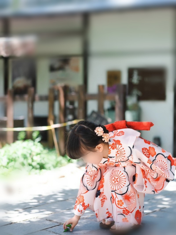 Dječji kimono-stil haljina set za djevojčice, poliester, bez ovratnika, s oznakom, za predstave, ispod 17 godina, ljeto 2023