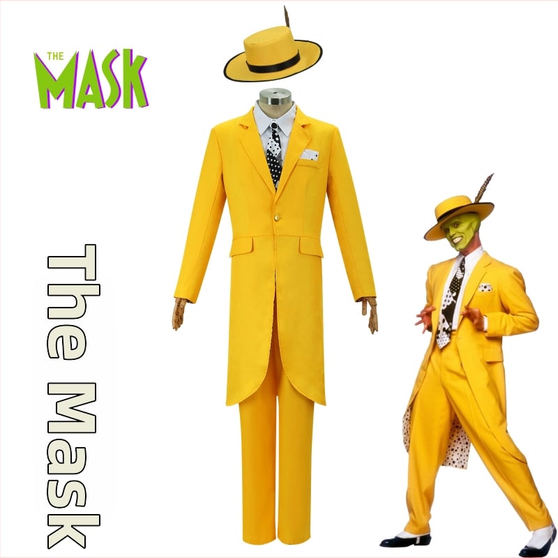 Cosplay kostim s maskom, inspiriran Jimom Carreyjem, poliesterska mješavina 50-70% + 30-50%, unisex, za pozornicu, proljeće 2024