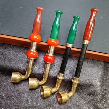 Metalni bong, staromodnog stila, ručno izrađeno, usnik od agat, tradicionalan etnički dizajn