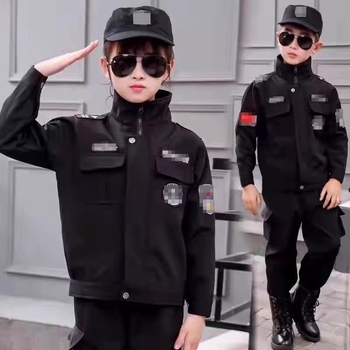 Dječji set policijske i specijalnih snaga u uniformi s flees podstavom, mekana tkanina, 70% pamuka, zimska odjeća, pogodno za proljeće i jesen