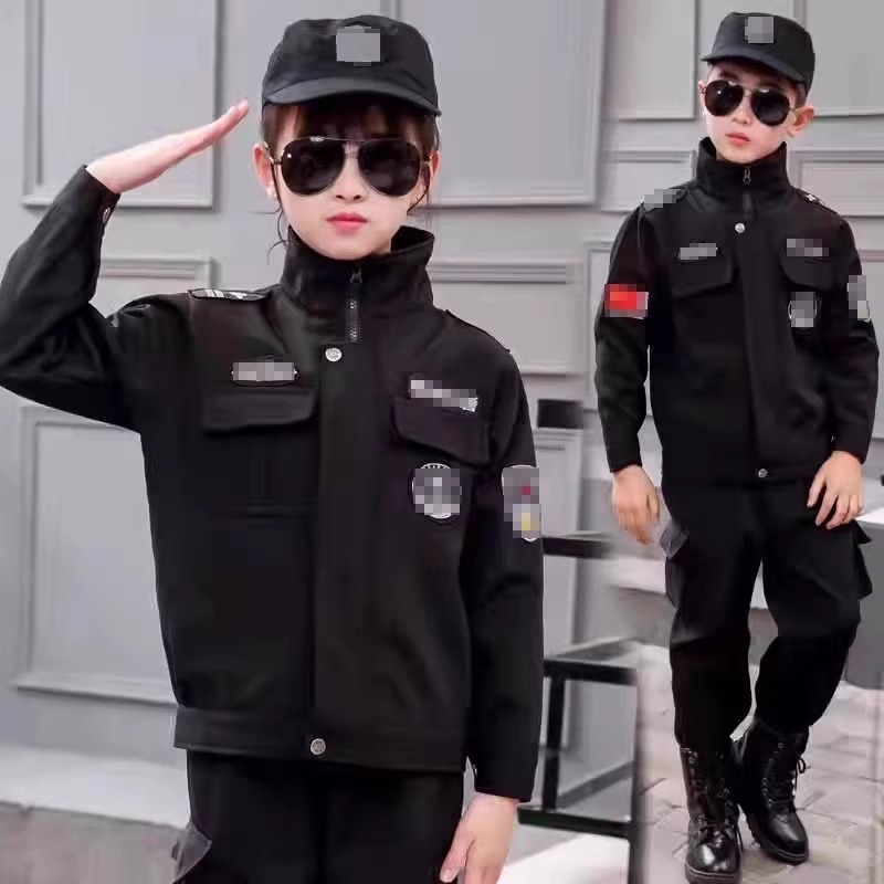 Dječji set policijske i specijalnih snaga u uniformi s flees podstavom, mekana tkanina, 70% pamuka, zimska odjeća, pogodno za proljeće i jesen