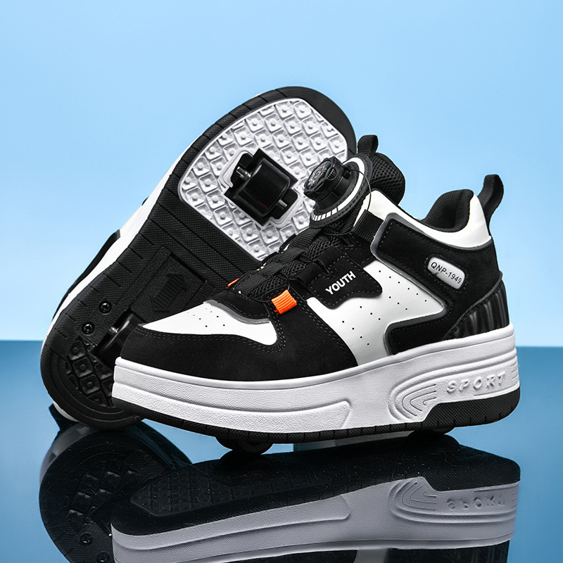 Heelys gyerekeknek – uniszex, kettős kerékkel, PU kerékkel, rejtett sarok, forgó csat, modell 866