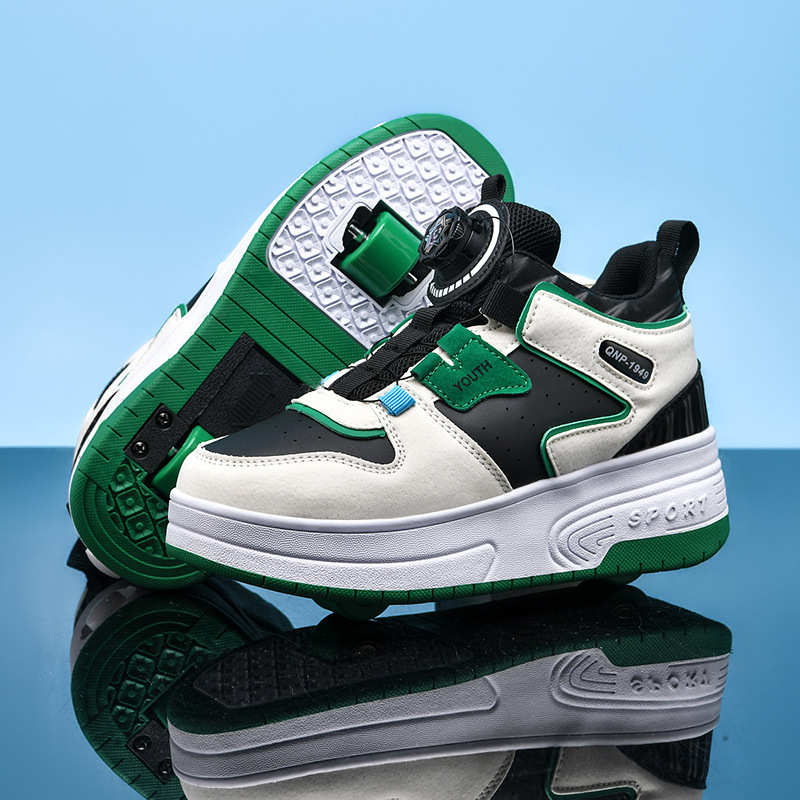 Heelys gyerekeknek – uniszex, kettős kerékkel, PU kerékkel, rejtett sarok, forgó csat, modell 866