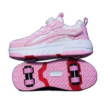 Gyerekeknek szóló Heelys cipő dupla kerékkel, lélegző, LED világítás, USB töltés, kültéri sportokhoz