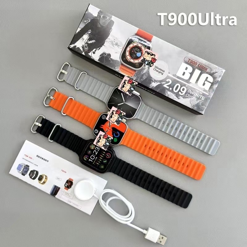Ceas inteligent T900Ultra cu apeluri Bluetooth, monitorizare sănătate, detecție oxigen în sânge, monitorizare somn, ecran TFT 2.02"