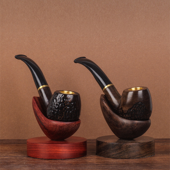 Ebony pipe holder s Rosewood bazom — Drveni stalak za izlaganje lula
