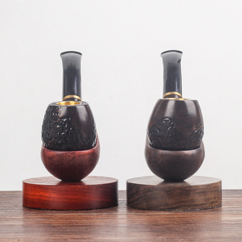Ebony pipe holder s Rosewood bazom — Drveni stalak za izlaganje lula