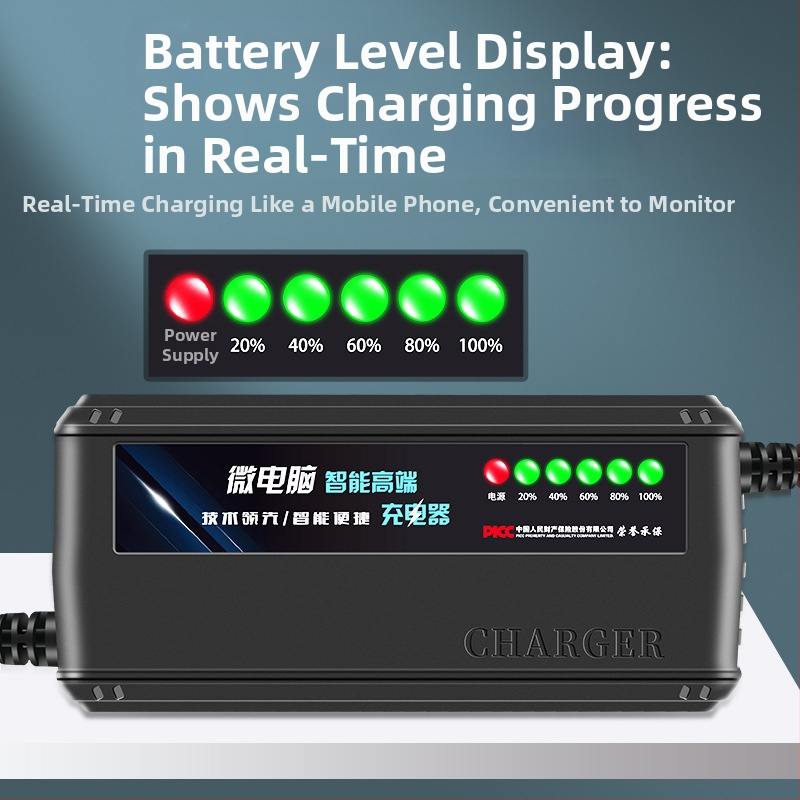 Park Peak nabíjačka EV batérie 48-72V, 20A, 6-LED displej, automatické vypnutie, vstup AC 100-240V