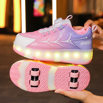 Dječje Heelys tenisice, s dvostrukim redovima kotača i PU kotačima (šifra proizvoda H999, brend Haqu bear shoe factory)