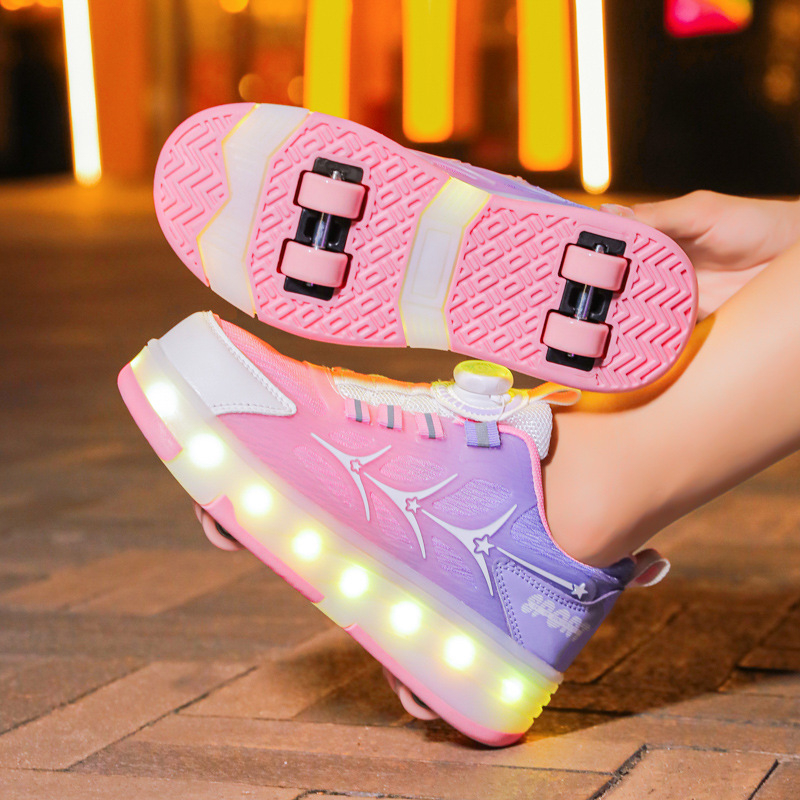 Dječje Heelys tenisice, s dvostrukim redovima kotača i PU kotačima (šifra proizvoda H999, brend Haqu bear shoe factory)