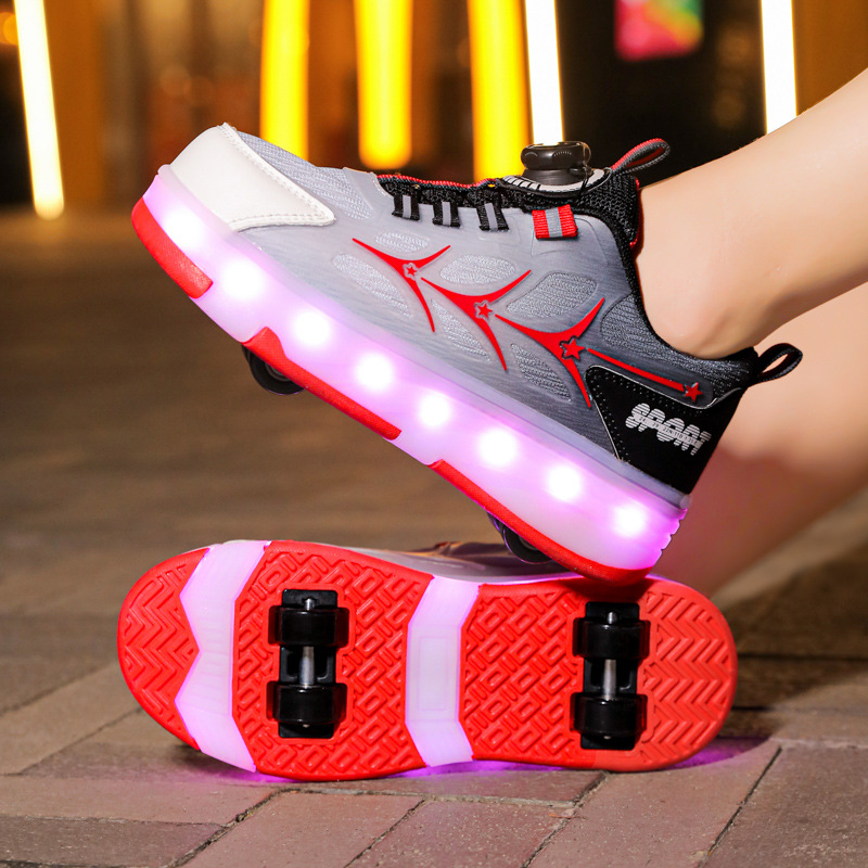 Dječje Heelys tenisice, s dvostrukim redovima kotača i PU kotačima (šifra proizvoda H999, brend Haqu bear shoe factory)