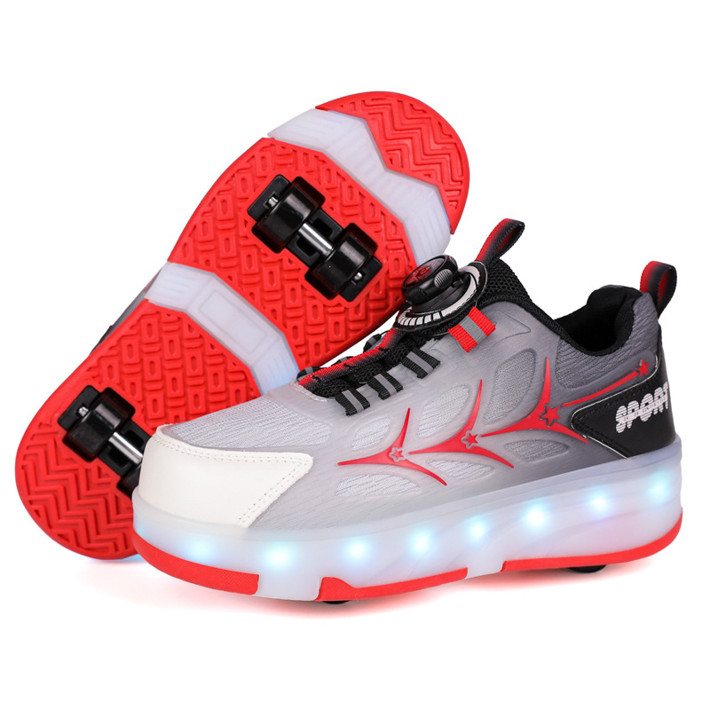 Dječje Heelys tenisice, s dvostrukim redovima kotača i PU kotačima (šifra proizvoda H999, brend Haqu bear shoe factory)