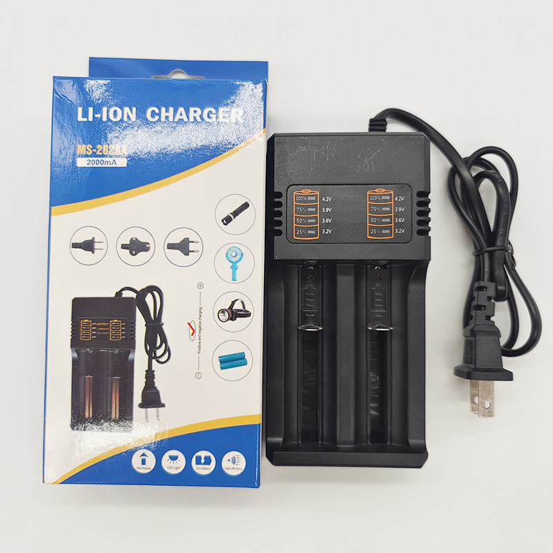 Dvostruki punjač za Li-ion baterije 26650/18650, 3.7/4.2V, izlaz 4.2V 2A, ulaz AC 110-240V