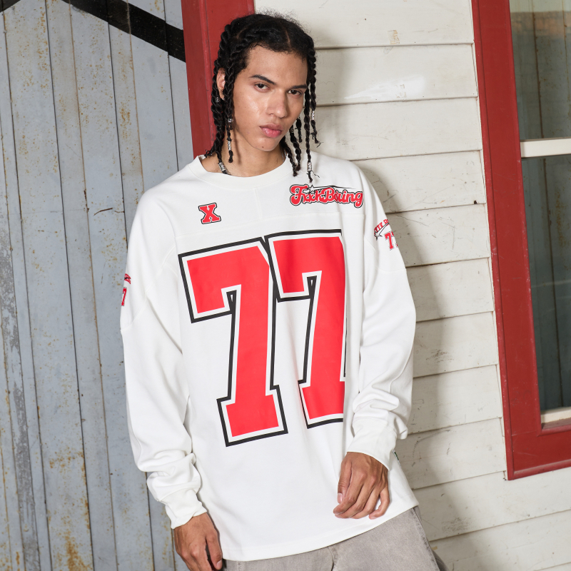 Дълъг ръкав суитшърт — WILDX 77 Pulse 1.0, Есен, мъже, възрастни, памучно-смесена материя, 100% полиестер, напълно подплатено