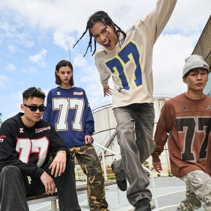 Дълъг ръкав суитшърт — WILDX 77 Pulse 1.0, Есен, мъже, възрастни, памучно-смесена материя, 100% полиестер, напълно подплатено