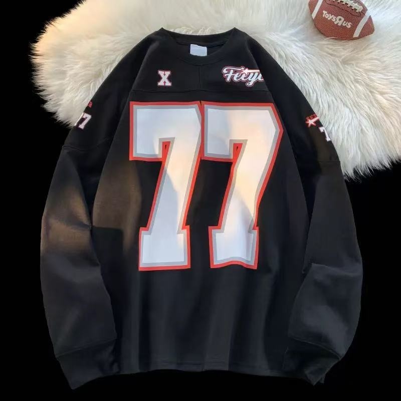 Дълъг ръкав суитшърт — WILDX 77 Pulse 1.0, Есен, мъже, възрастни, памучно-смесена материя, 100% полиестер, напълно подплатено